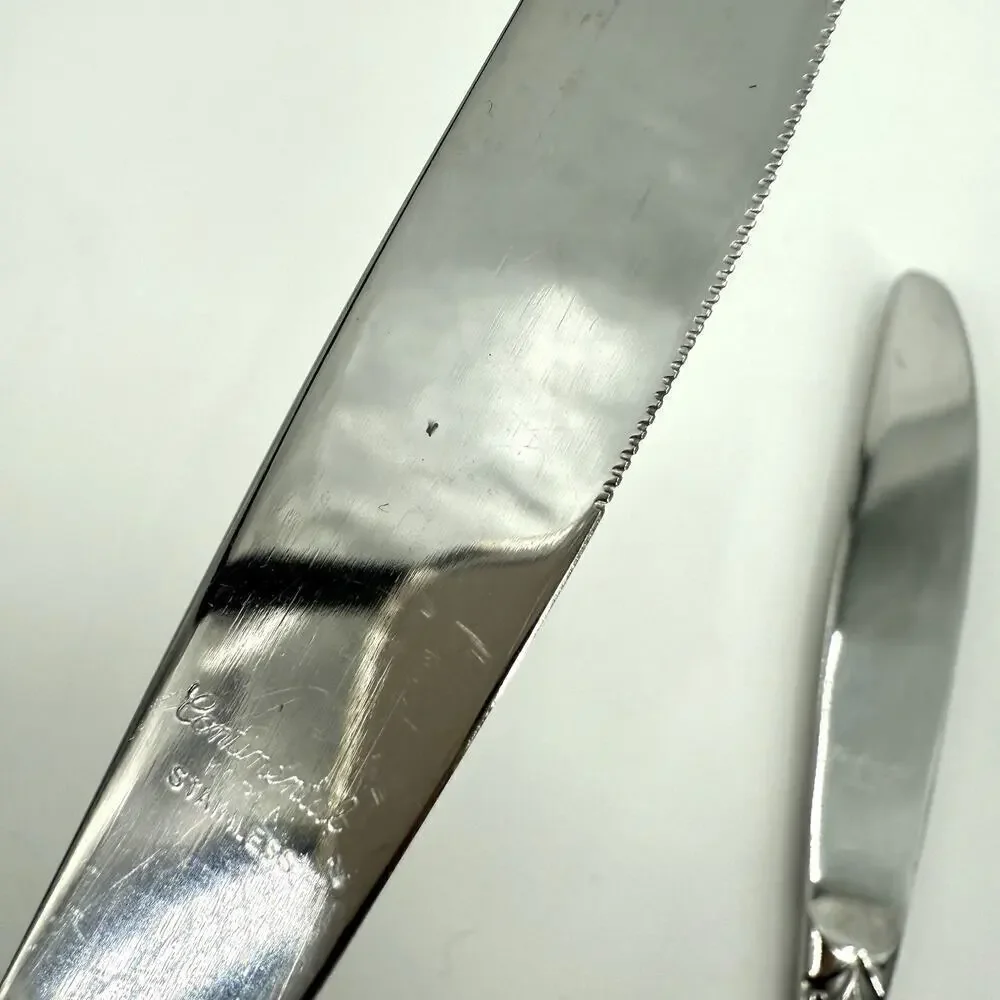 Voisin (Stainless)by CONTINENTAL SILVER Set Of 4 Dinner Knives Floral 8 7/8 inch
